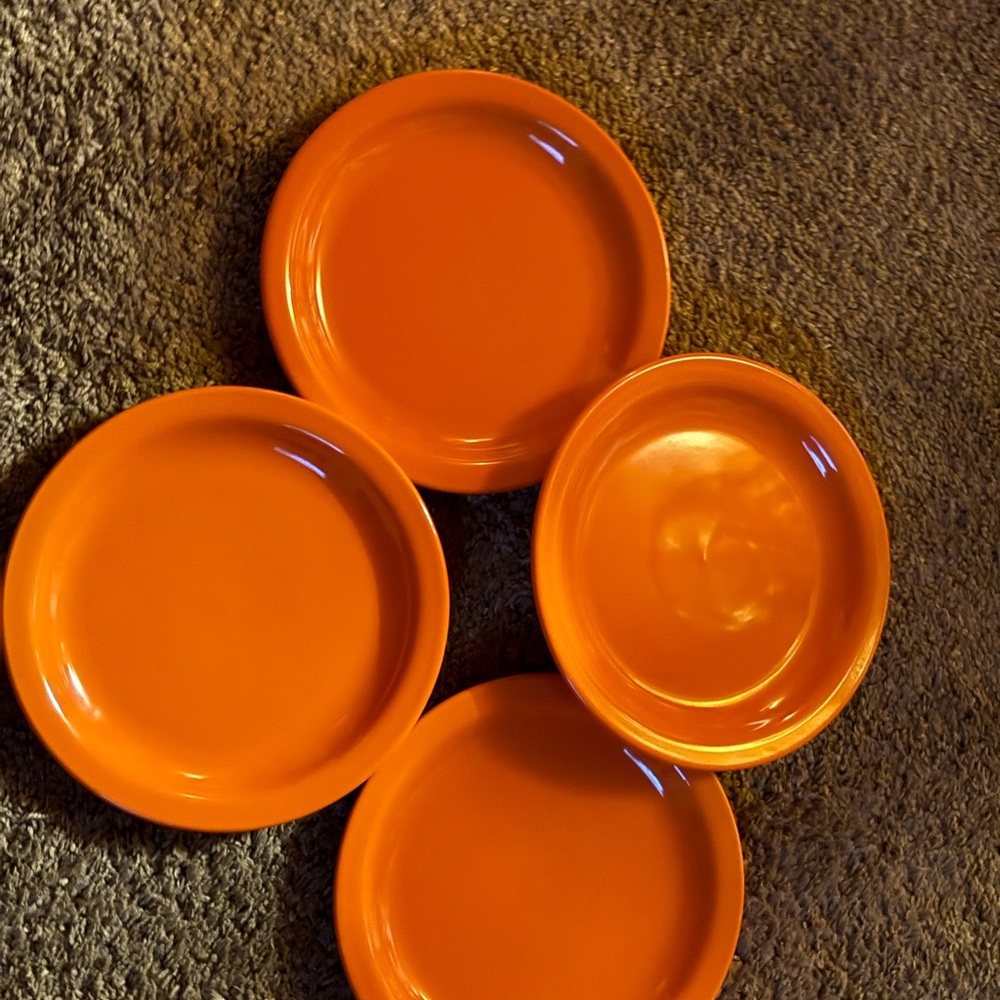 Bold Orange lunch Plate Set